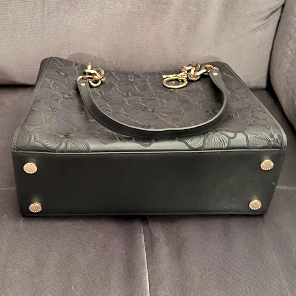 Michael Kors Large Sofia Floral Leather Tote Black - Picture 7 of 9